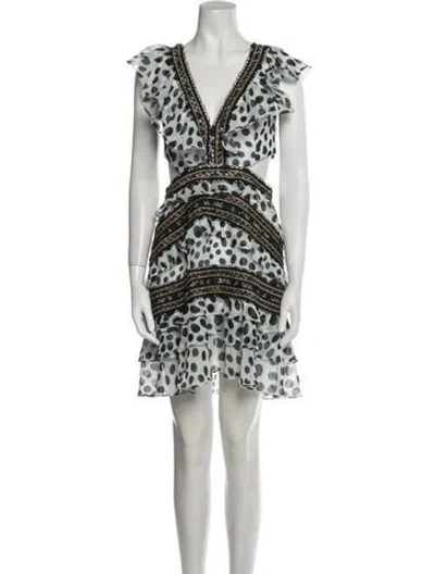 Pre-owned Patbo Printed Knee-length Dress W/ Tags In White