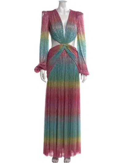 Pre-owned Patbo Printed Long Dress