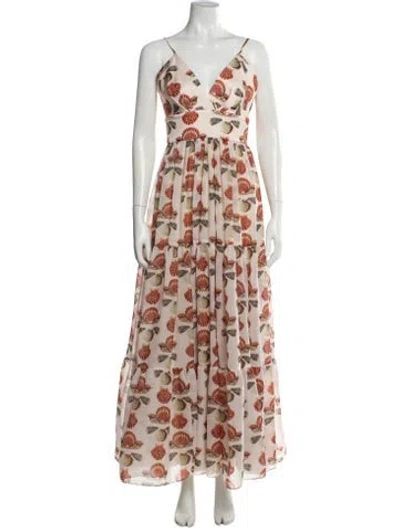 Pre-owned Patbo Printed Long Dress In Multi