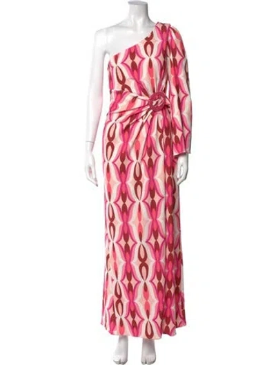 Pre-owned Patbo Printed Long Dress In Pink