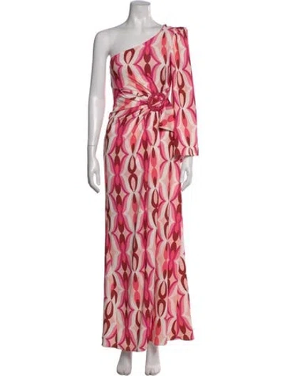 Pre-owned Patbo Printed Long Dress In Pink