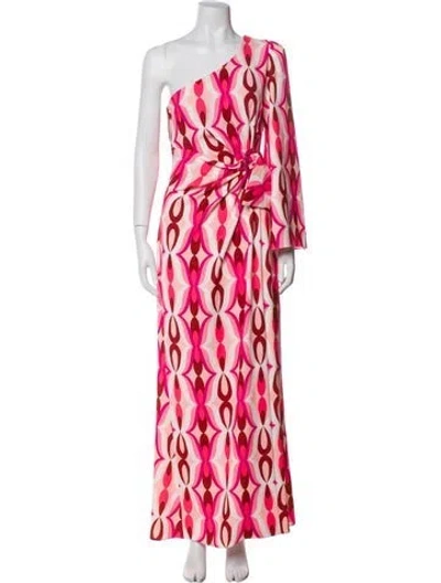 Pre-owned Patbo Printed Long Dress In Pink