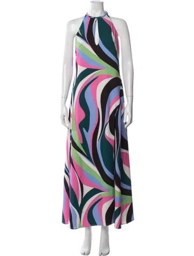 Pre-owned Patbo Printed Long Dress In Pink