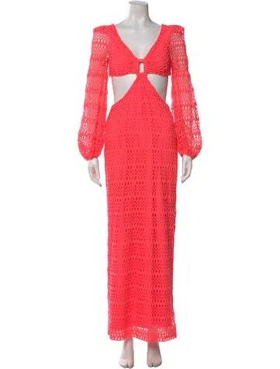 Pre-owned Patbo Printed Long Dress W/ Tags In Pink