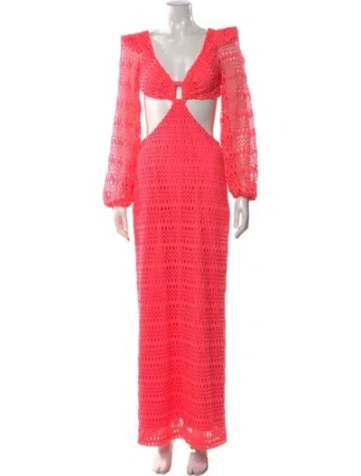 Pre-owned Patbo Printed Long Dress W/ Tags In Pink