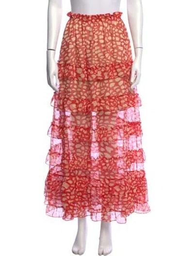 Pre-owned Patbo Printed Long Skirt In Multicolor