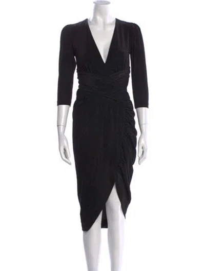 Pre-owned Patbo Printed Midi Length Dress In Black