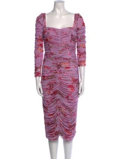Pre-owned Patbo Printed Midi Length Dress W/ Tags In Purple