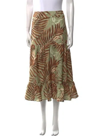 Pre-owned Patbo Printed Midi Length Skirt In Green