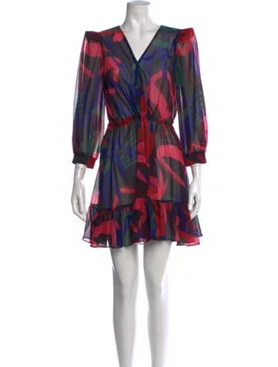 Pre-owned Patbo Printed Mini Dress In Black/pink