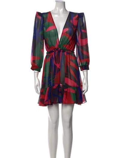 Pre-owned Patbo Printed Mini Dress In Black/pink