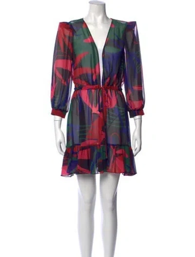 Pre-owned Patbo Printed Mini Dress In Black/pink