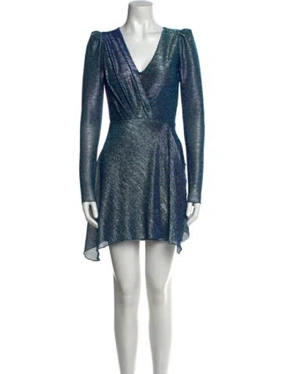 Pre-owned Patbo Printed Mini Dress In Blue