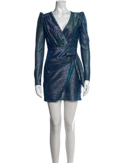 Pre-owned Patbo Printed Mini Dress In Blue