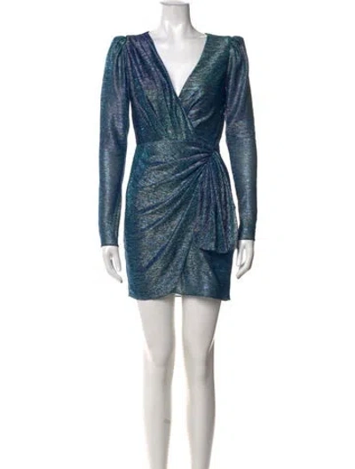 Pre-owned Patbo Printed Mini Dress In Blue