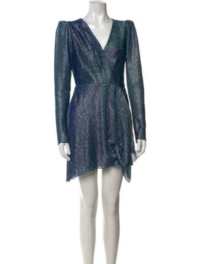 Pre-owned Patbo Printed Mini Dress In Blue