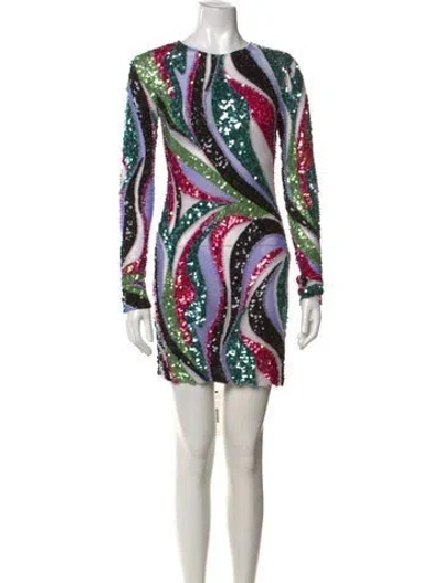 Pre-owned Patbo Printed Mini Dress In Multicolor
