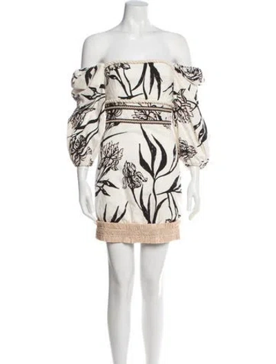 Pre-owned Patbo Printed Mini Dress In Neutral
