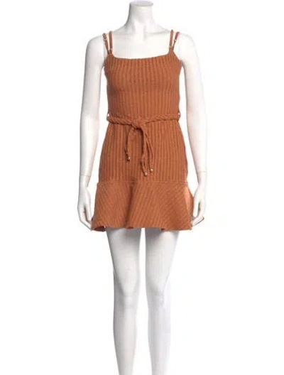 Pre-owned Patbo Printed Mini Dress In Orange