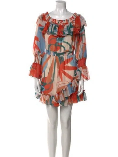 Pre-owned Patbo Printed Mini Dress In Orange