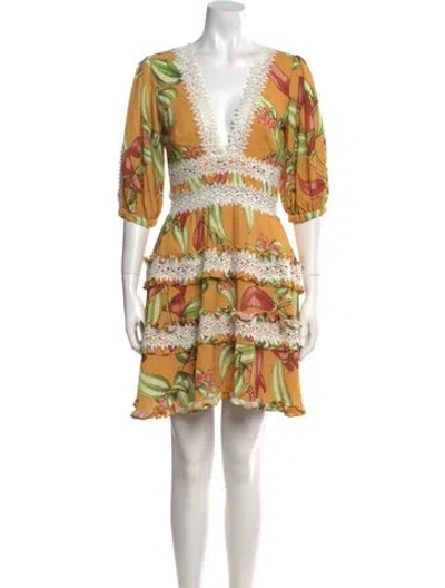 Pre-owned Patbo Printed Mini Dress In Orange