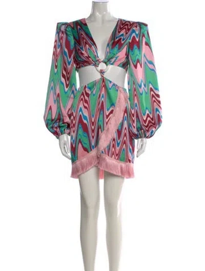 Pre-owned Patbo Printed Mini Dress In Pink
