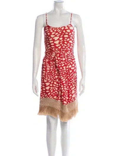 Pre-owned Patbo Printed Mini Dress In Red