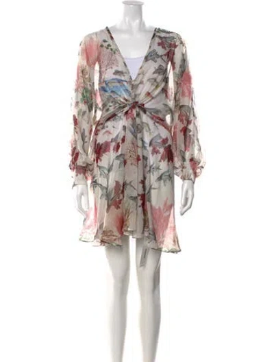 Pre-owned Patbo Printed Mini Dress In Red