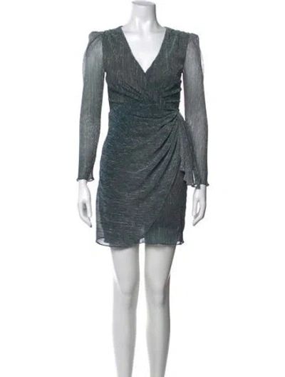 Pre-owned Patbo Printed Mini Dress In Silver
