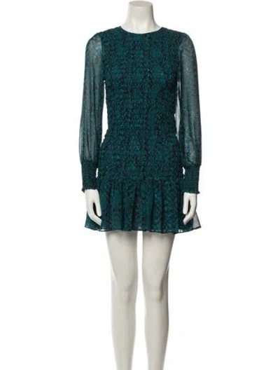 Pre-owned Patbo Printed Mini Dress W/ Tags In Blue