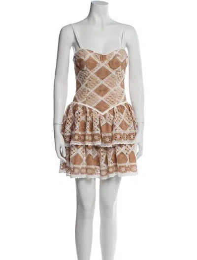 Pre-owned Patbo Printed Mini Dress W/ Tags In Neutral