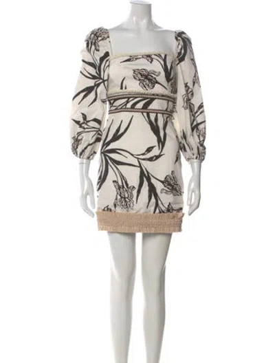 Pre-owned Patbo Printed Mini Dress W/ Tags In Neutral