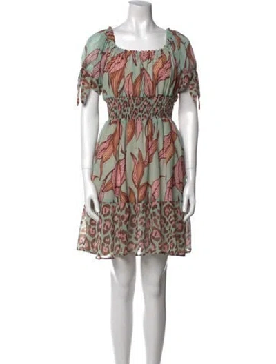 Pre-owned Patbo Printed Mini Dress W/ Tags In Pink