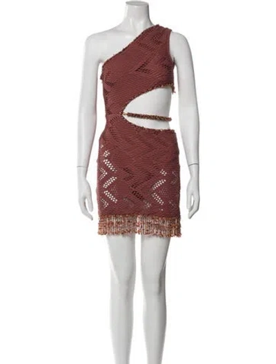 Pre-owned Patbo Printed Mini Dress W/ Tags In Red