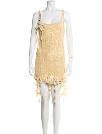Pre-owned Patbo Printed Mini Dress In Yellow
