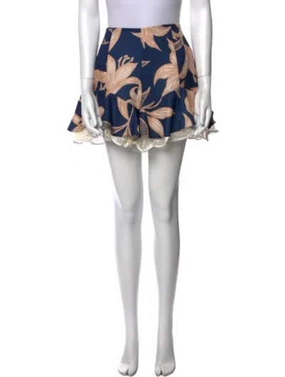 Pre-owned Patbo Printed Mini Shorts In Blue