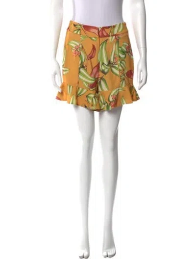 Pre-owned Patbo Printed Mini Shorts In Yellow