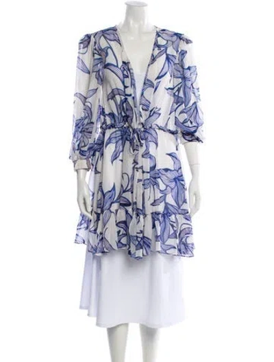 Pre-owned Patbo Printed Robe In Blue