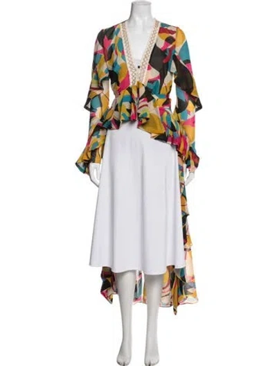 Pre-owned Patbo Printed Robe In Purple