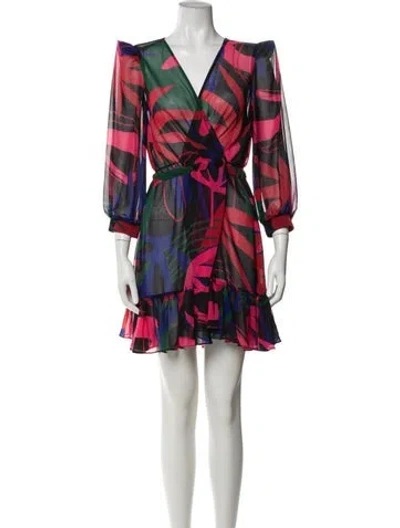 Pre-owned Patbo Printed Robe W/ Tags In Red