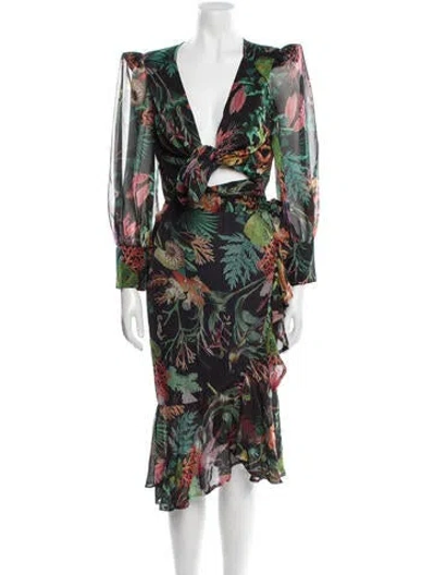 Pre-owned Patbo Printed Skirt Set In Black