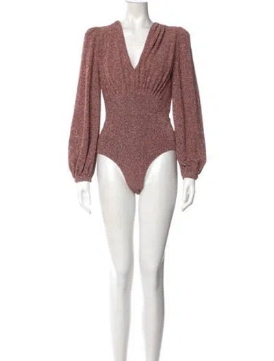 Pre-owned Patbo Printed V-neck Bodysuit