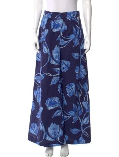 Pre-owned Patbo Printed Wide Leg Pants In Blue