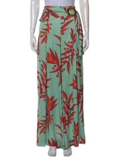Pre-owned Patbo Printed Wide Leg Pants In Green