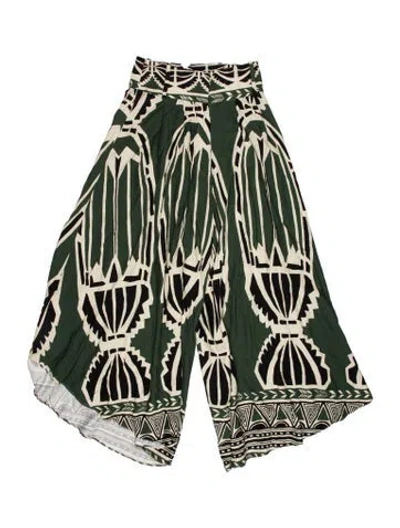 Pre-owned Patbo Printed Wide Leg Pants In Green