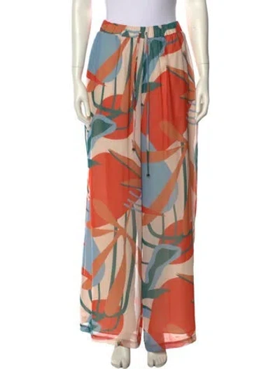 Pre-owned Patbo Printed Wide Leg Pants In Orange