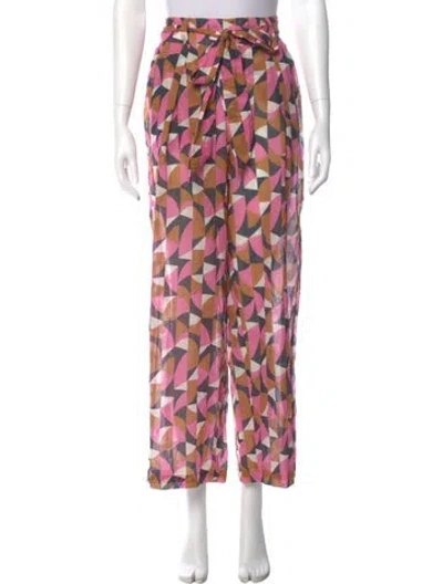 Pre-owned Patbo Printed Wide Leg Pants In Pink