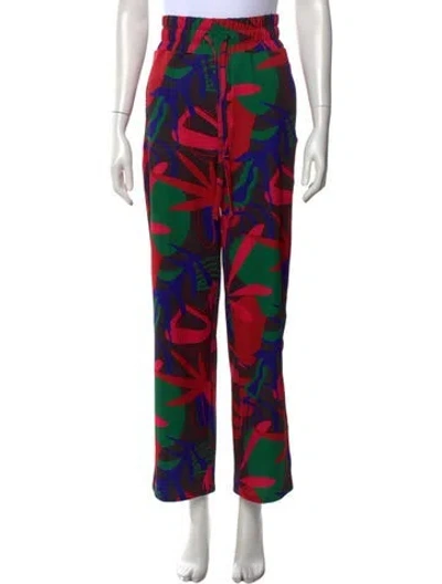 Pre-owned Patbo Printed Wide Leg Pants In Red