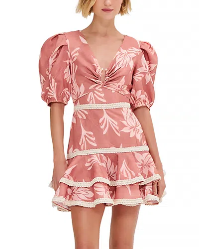 Patbo Puff Sleeve Mini Dress In Beige