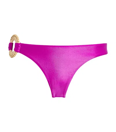 Patbo Raffia-trim Groovy Bikini Briefs In Purple